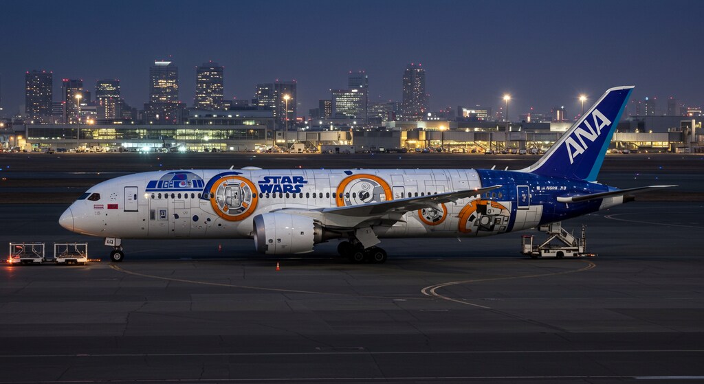 スターウォーズ柄全日空機