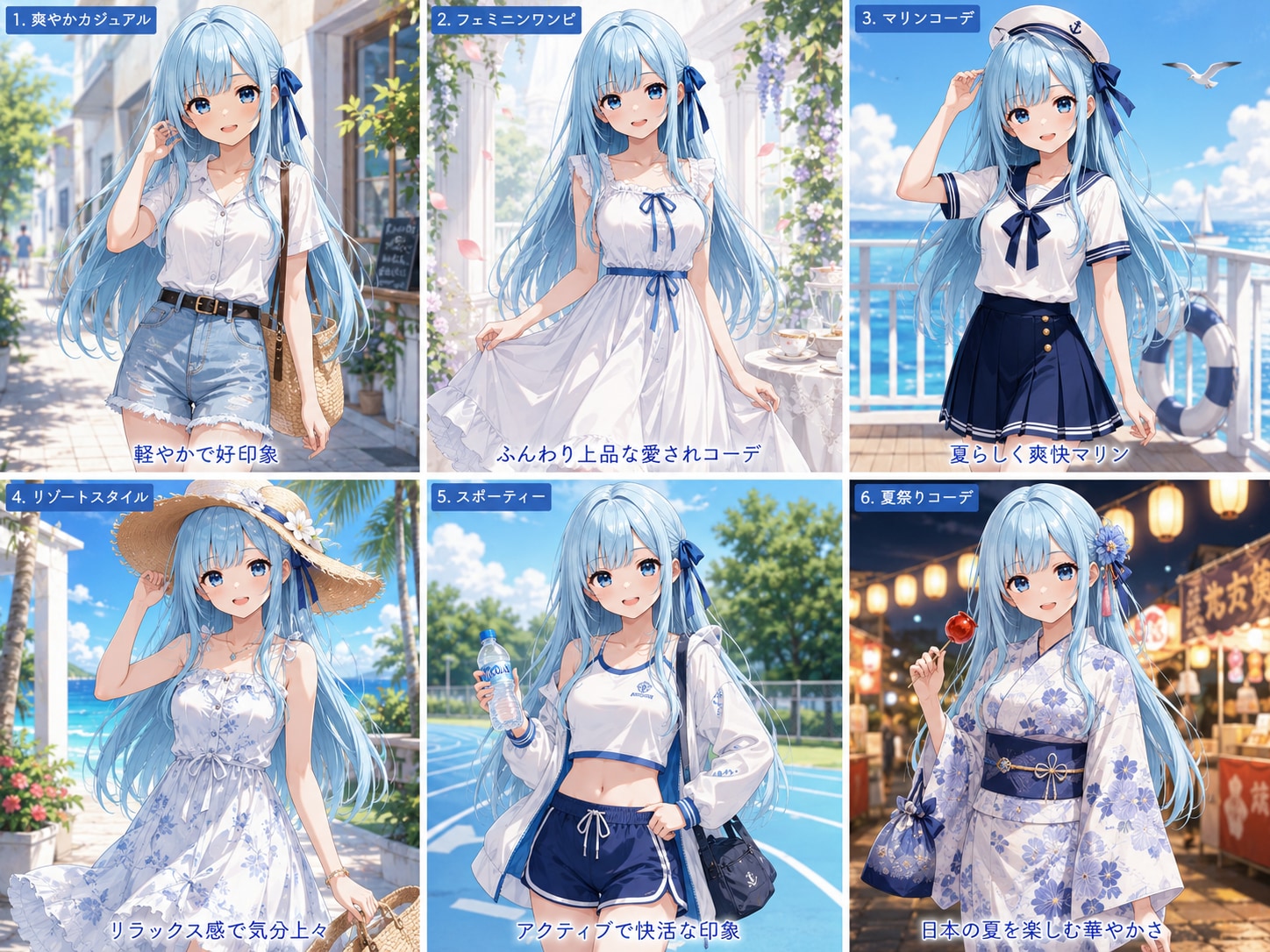 優葵ちゃんの夏のコーディネート集