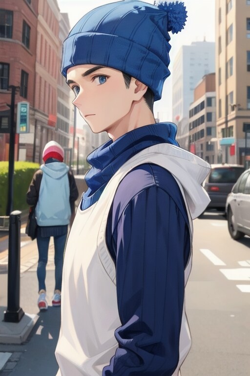 帽子の男性