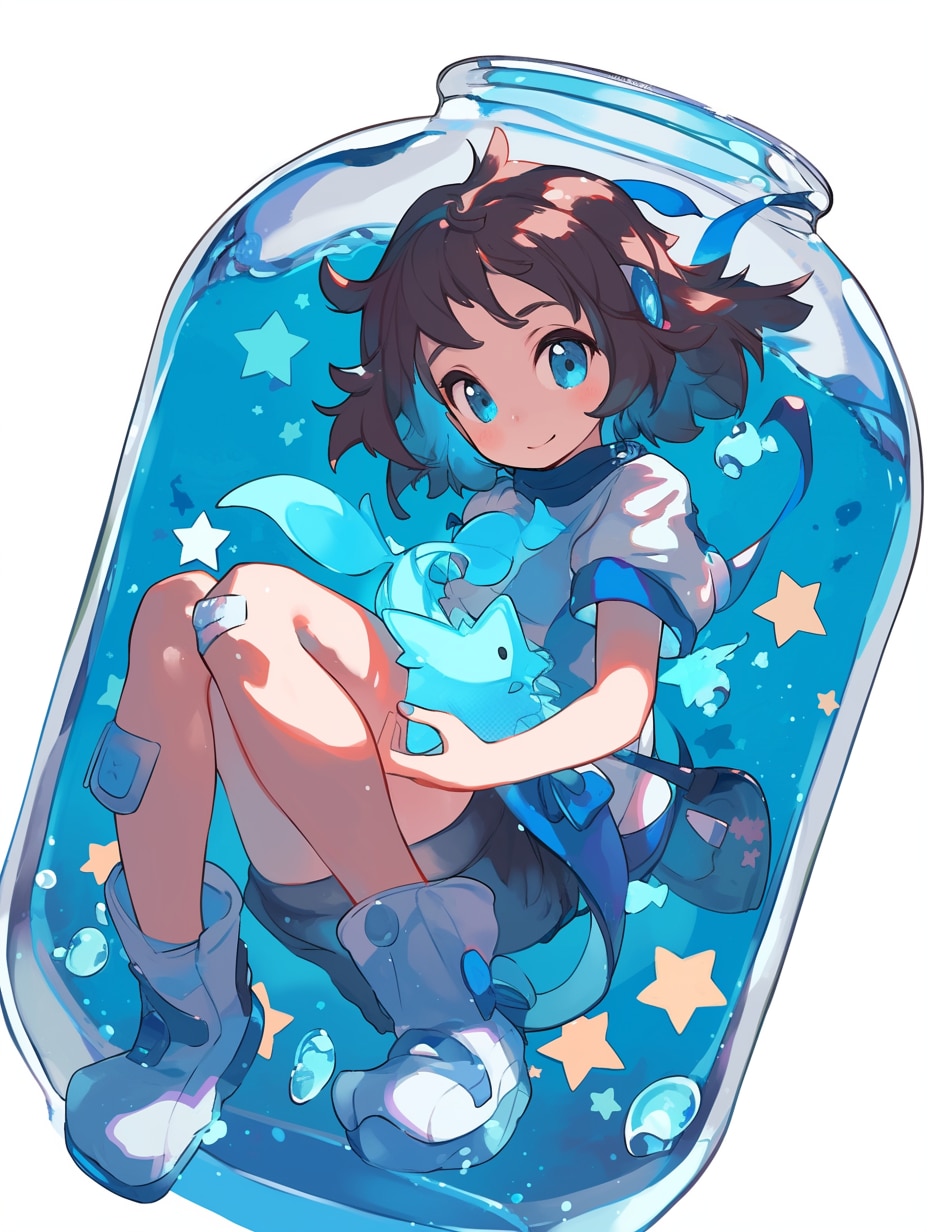 「瓶詰の少女」碧23 | の人気AIイラスト・グラビア