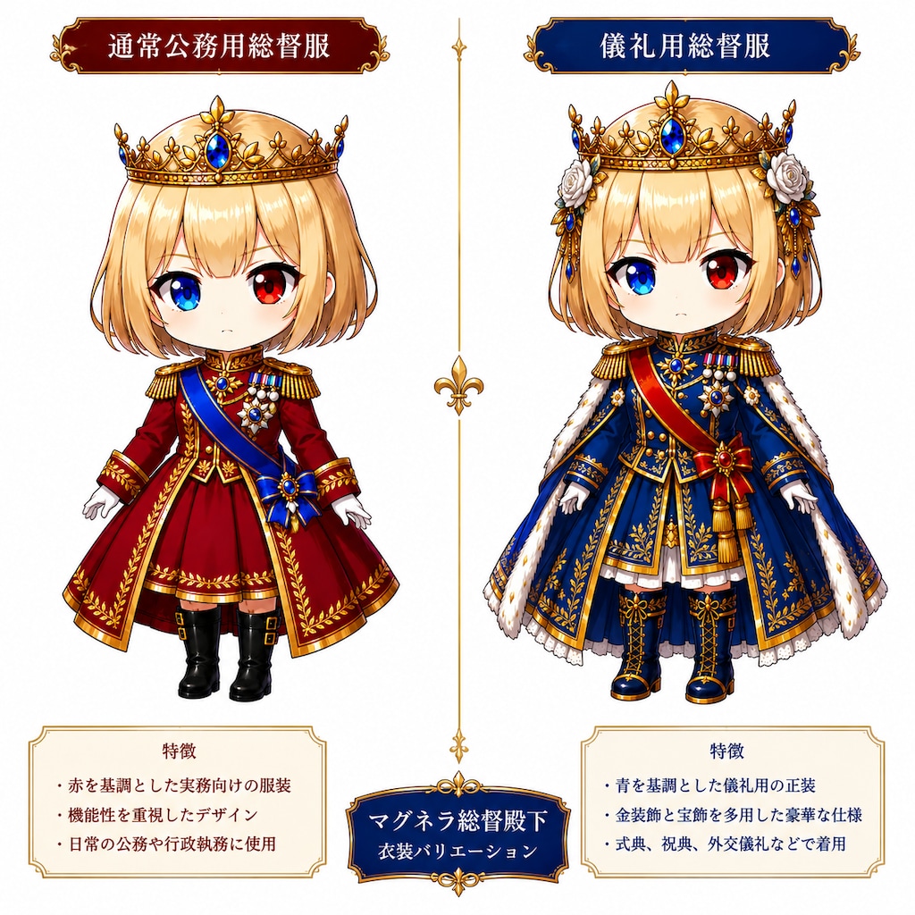 マグネラ総督殿下 衣装バリエーション
