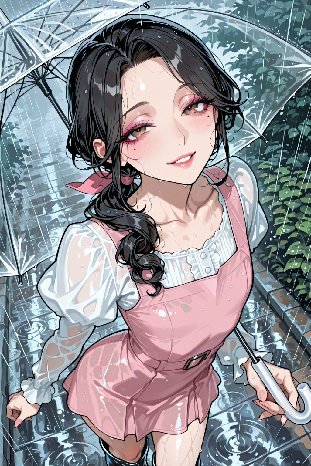 雨の日の貧乳ロリオバサン