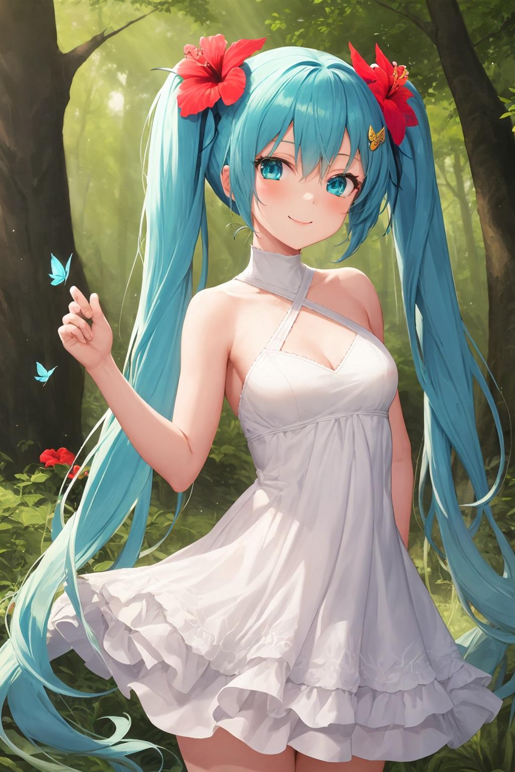 白いドレスの初音ミク