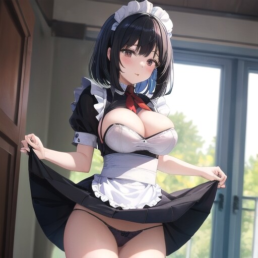 たくしあげたメイドさん