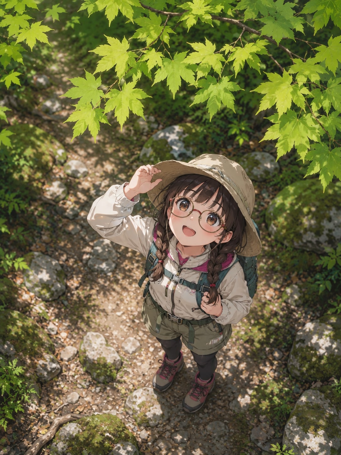 青葉のイロハモミジ ～春山登山と委員長ちゃん～ | の人気AIイラスト・グラビア