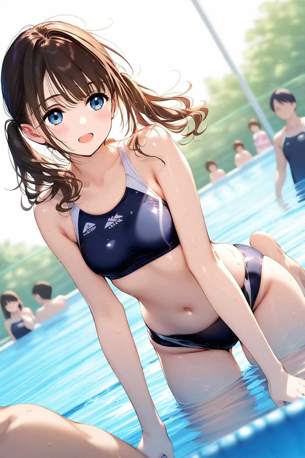 学校のプールにビーチバレー仕様