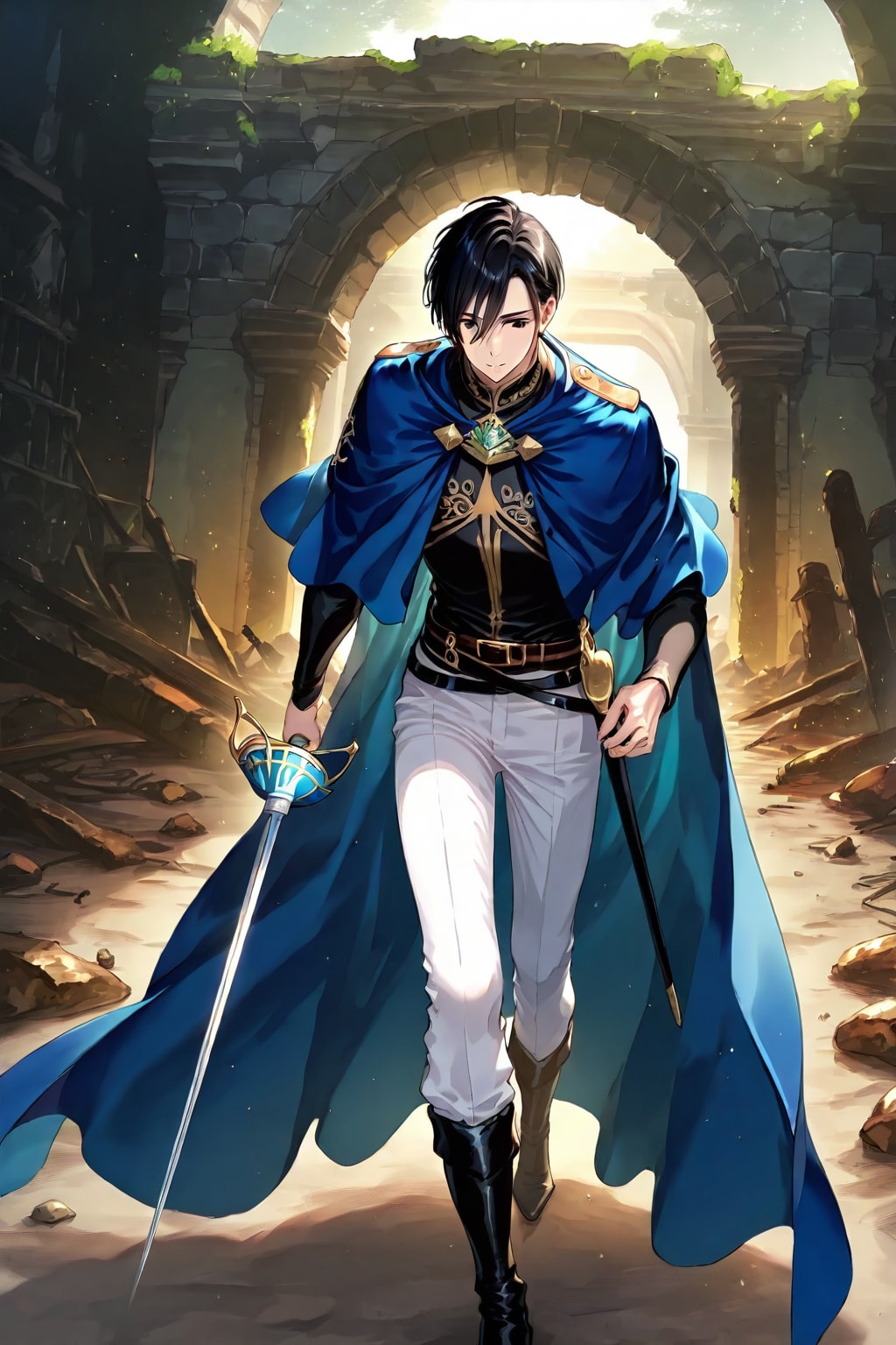 古代遺跡地下,大型男性魔法剣士5 | の人気AIイラスト・グラビア