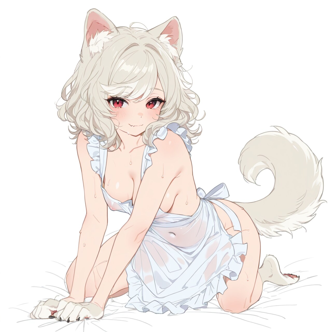 裸エプロン　いぬ娘