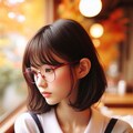 眼鏡女子 楓の黄昏 3枚目
