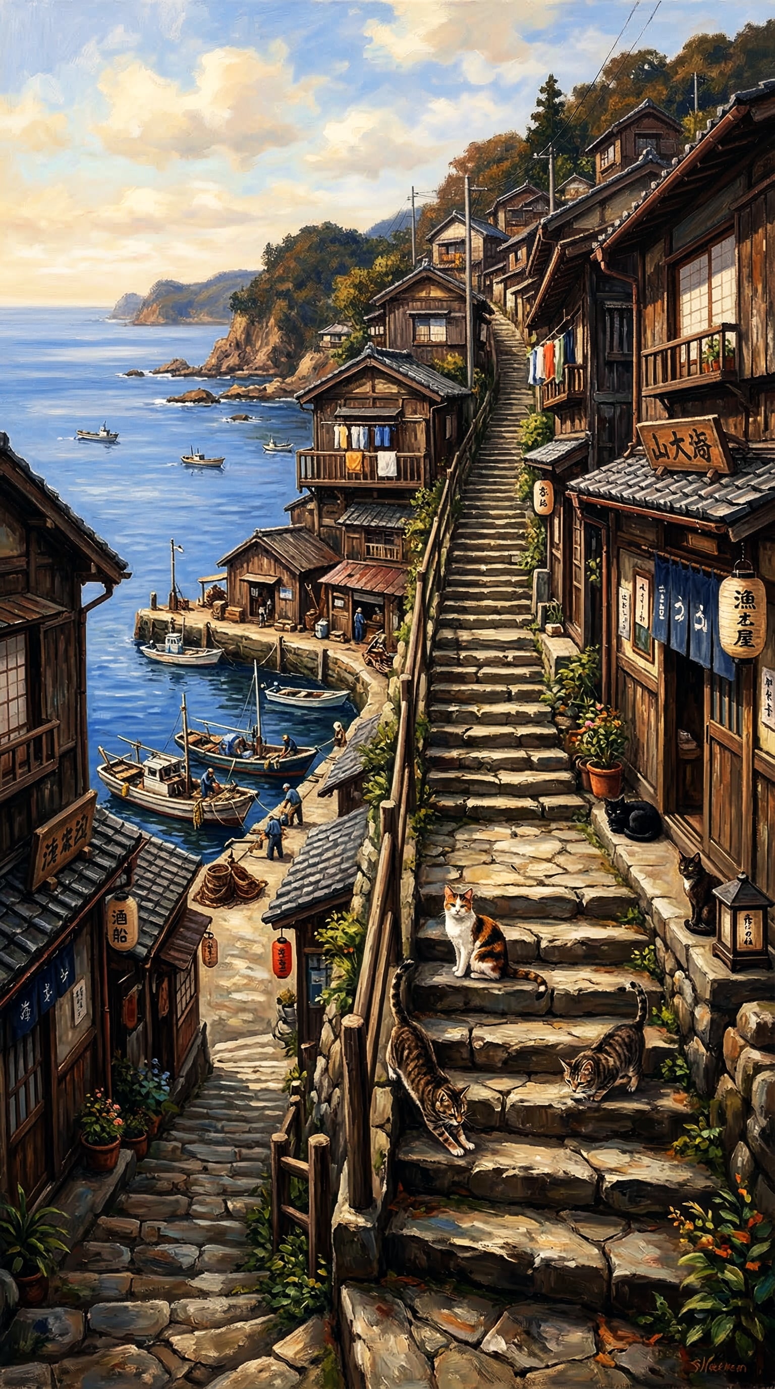 石段の町 | の人気AIイラスト・グラビア