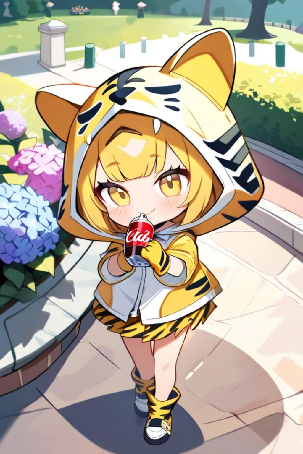 虎娘ちゃんと紫陽花