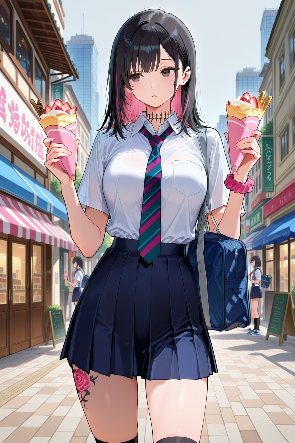 ヒップホップ黒服ギャル
