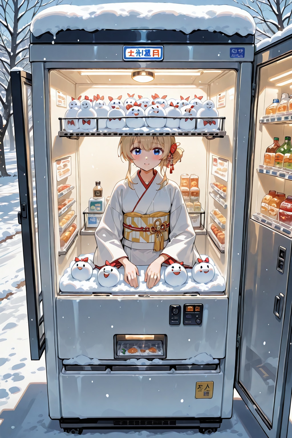 雪ダルマ販売機