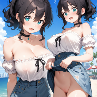 着てきたつもりが着てなかったポニテちゃん