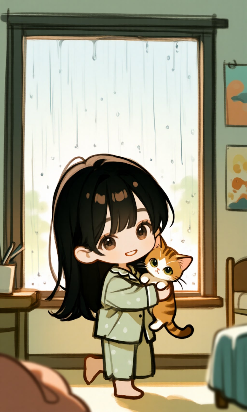 学校あるのに雨だ