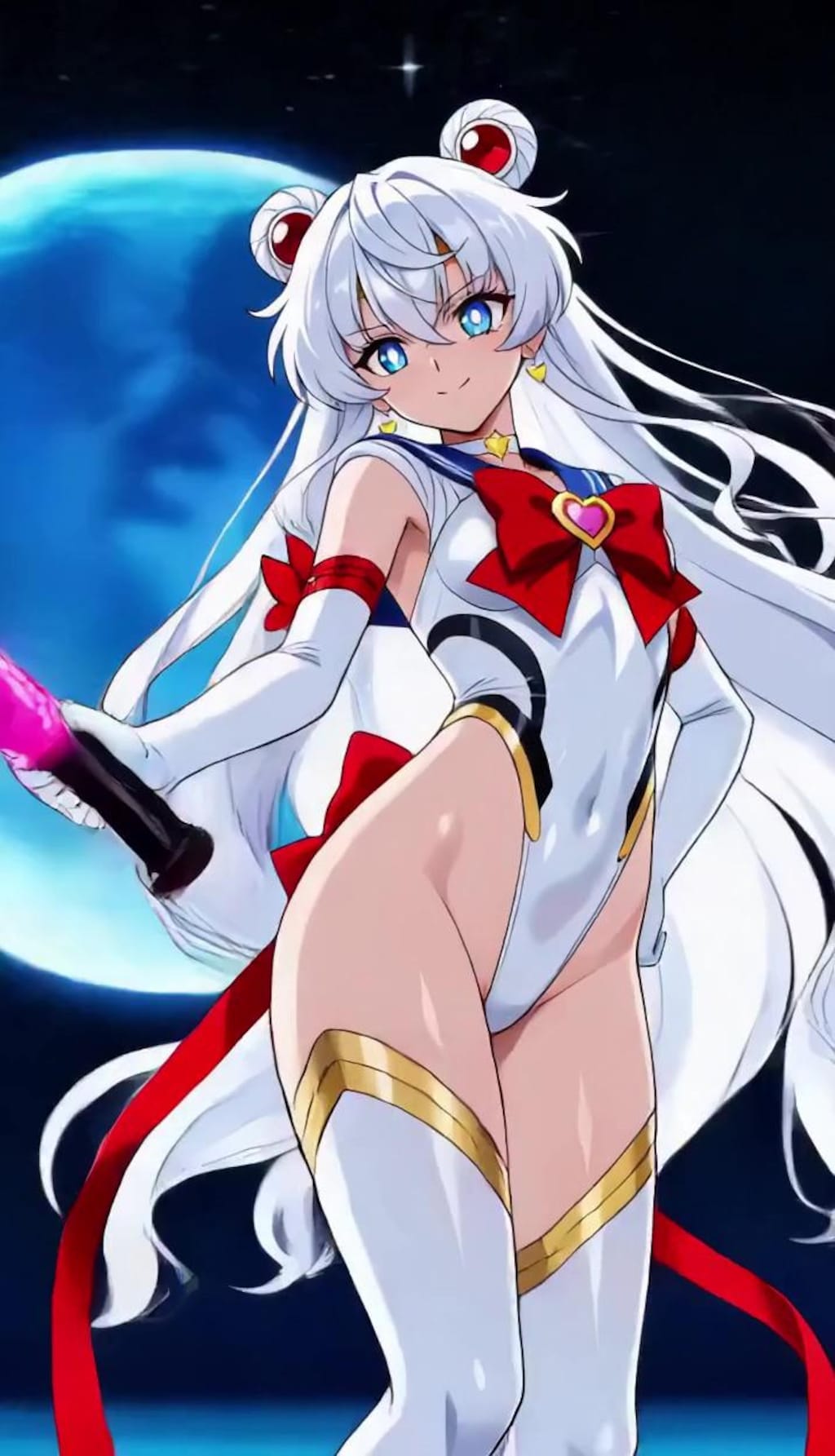 （正義（性技）の必殺技バンク💕パラパラ疑似アニメ♪）ディルドに聖なるパワーが宿った時！悪のハイレグ美少女を滅する必殺技を放つ正義（性技）のロッドになる！