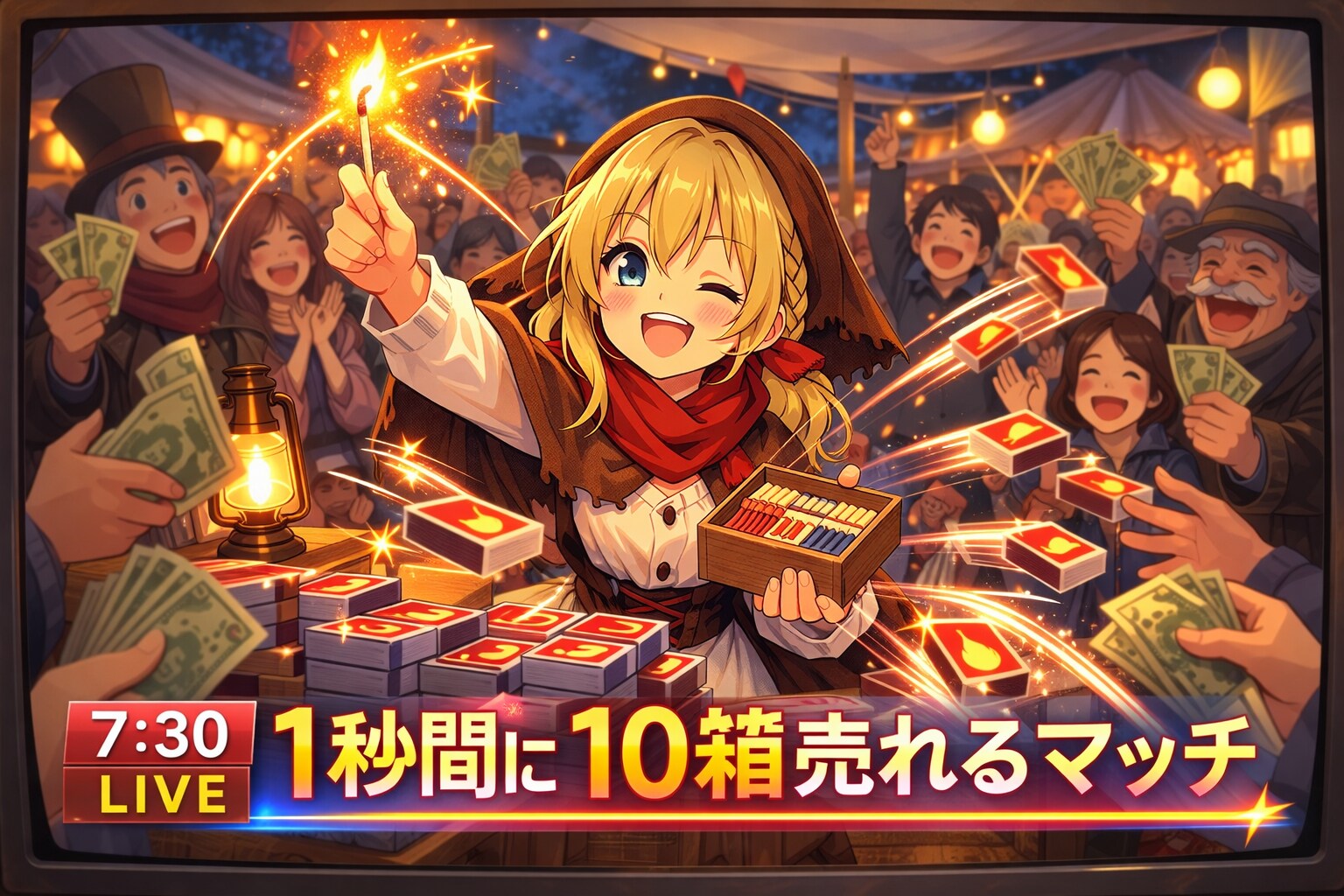 マッチ売りの実演販売のプロ少女