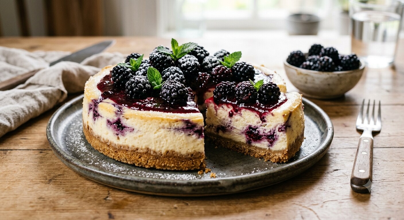 ブラックベリーチーズケーキ