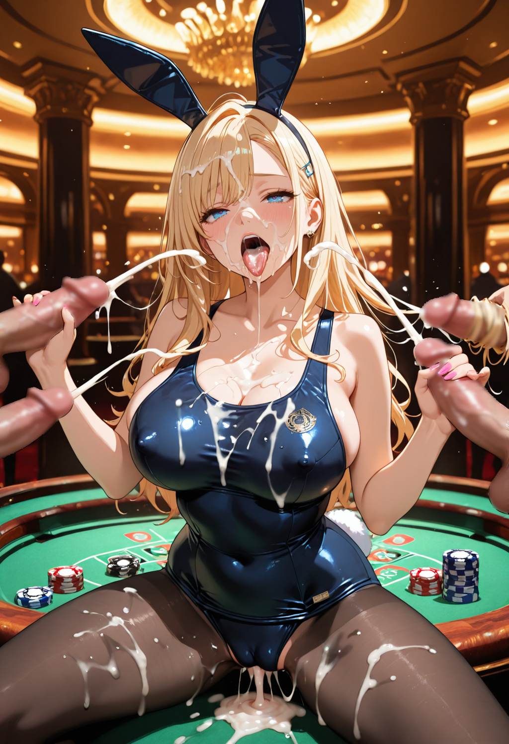 カジノ＄スク水バニー💦ギャル❤