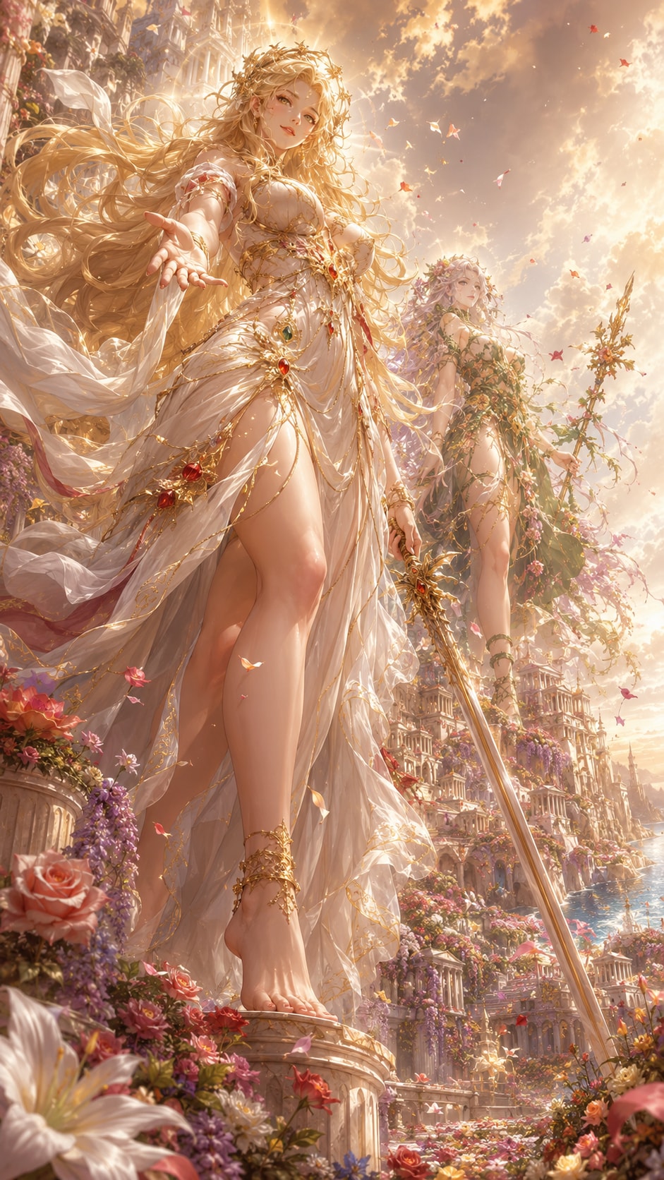 【楽園を統べる二つの光―美と愛の女神エウロメリア、花の女神エフロネア】