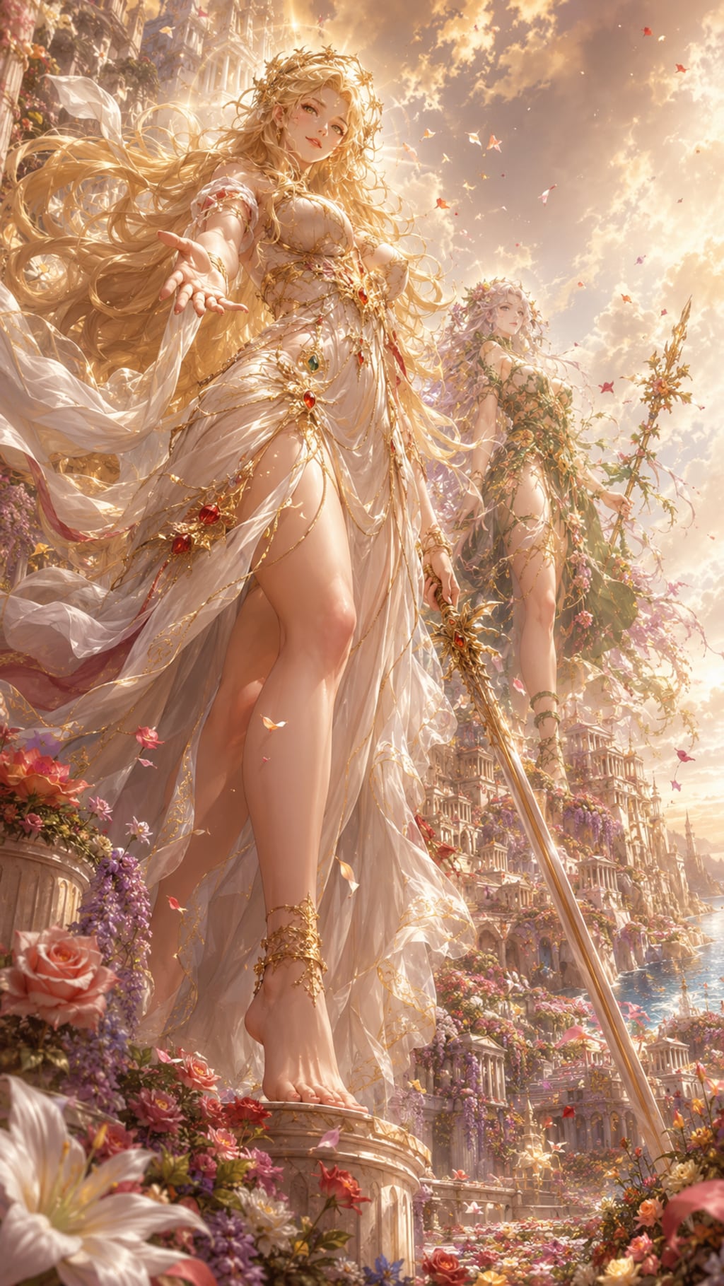 【楽園を統べる二つの光―美と愛の女神エウロメリア、花の女神エフロネア】