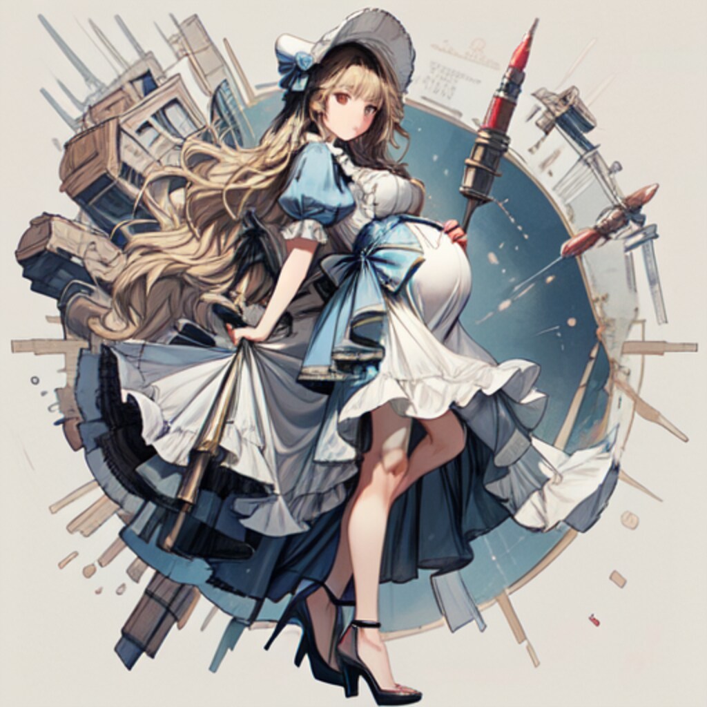 blue white maid