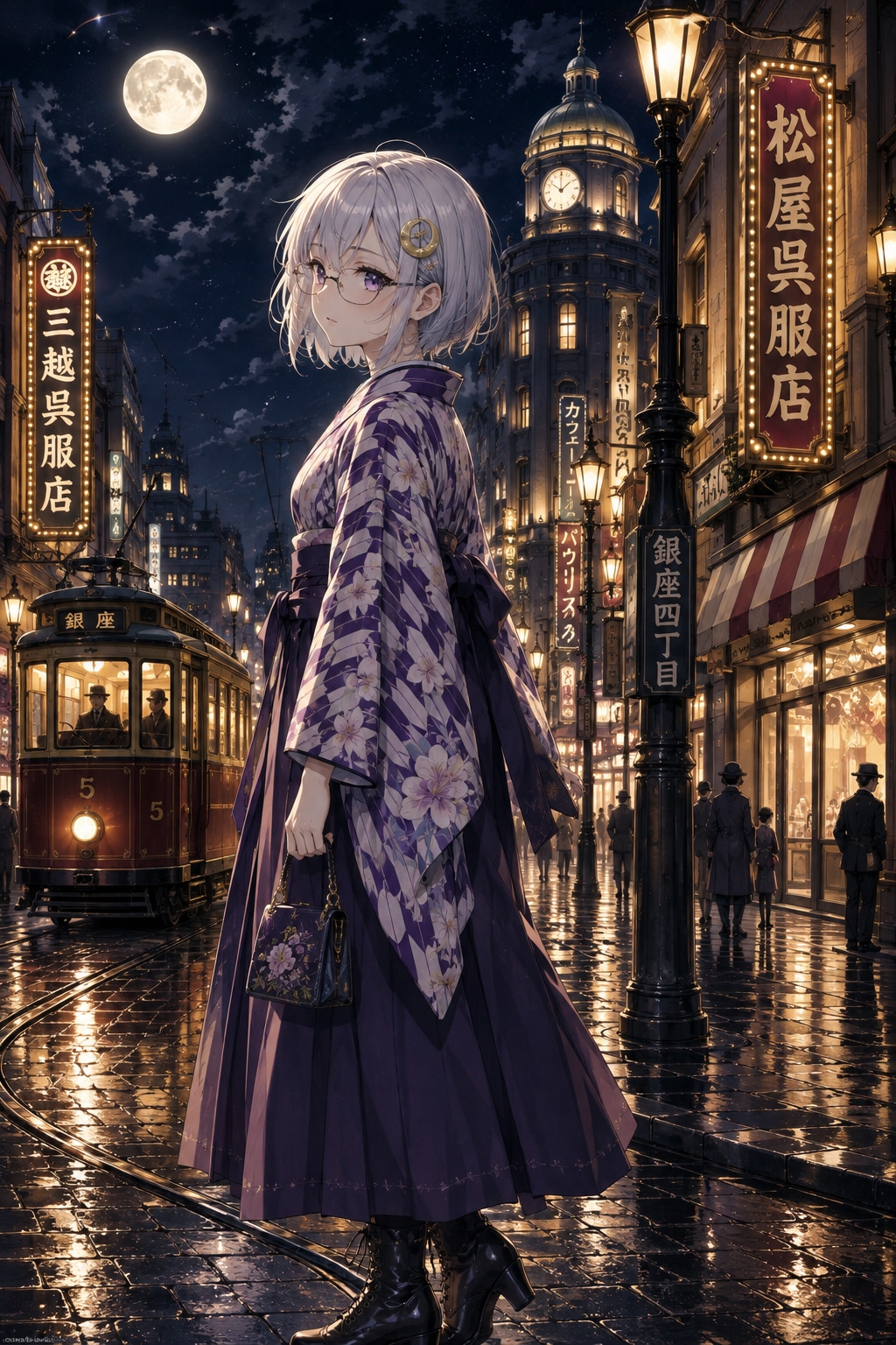 ルナリス、月夜の銀座を歩く。 | の人気AIイラスト・グラビア