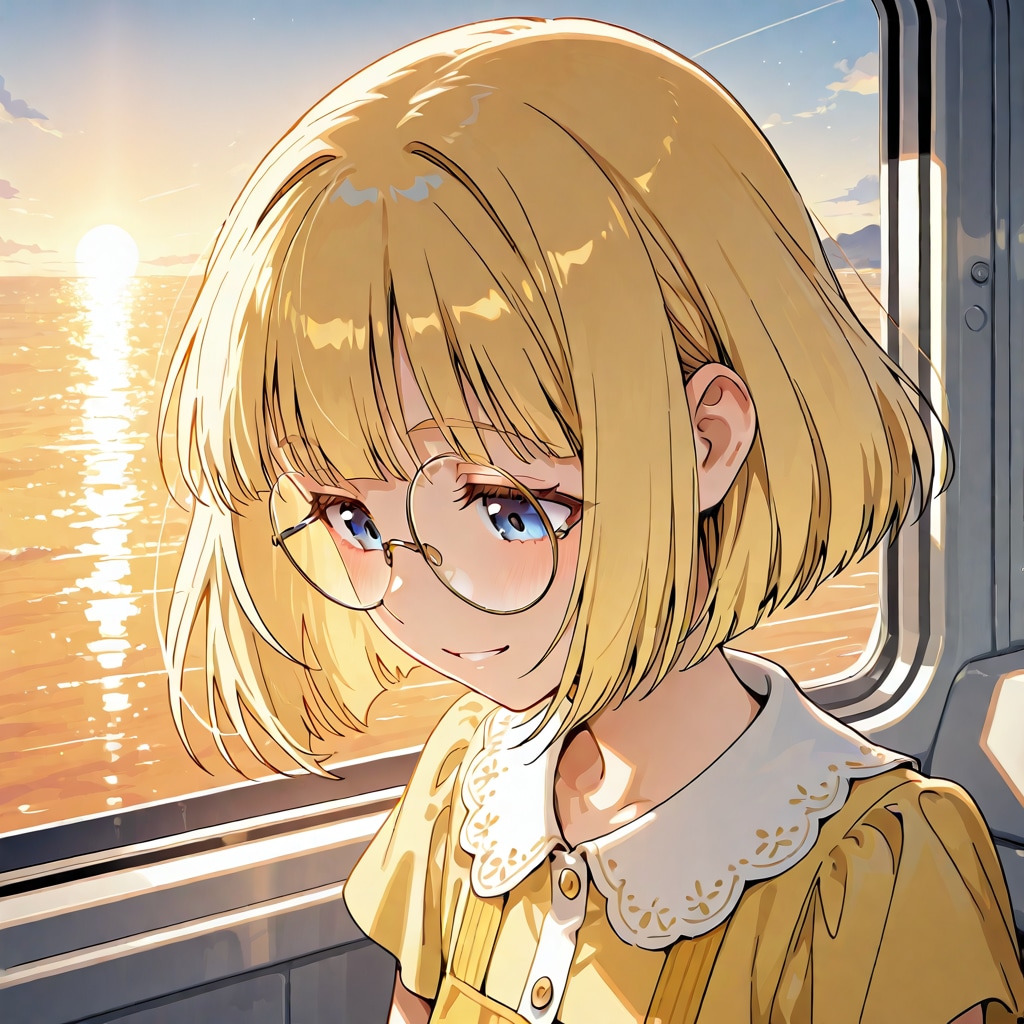 帰りの列車に乗るミッシェルさん | の人気AIイラスト・グラビア