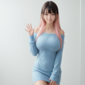 ワンピース巨乳ニット 4枚目