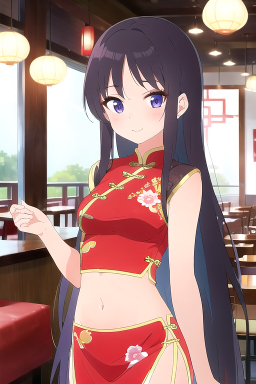 へそ出しチャイナドレス