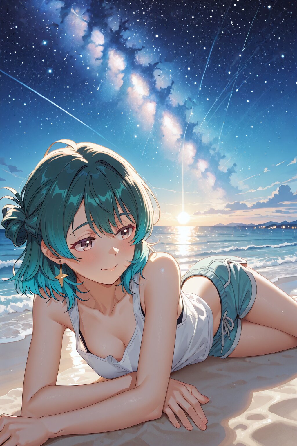 タンクトップ！夜空にたたずむ！