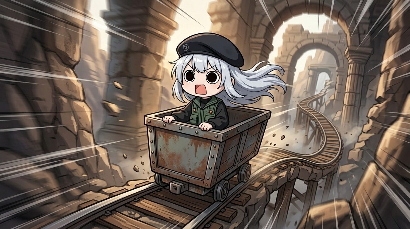 トロッコ大冒険中な冒険家えらいこっちゃ嬢 | の人気AIイラスト・グラビア