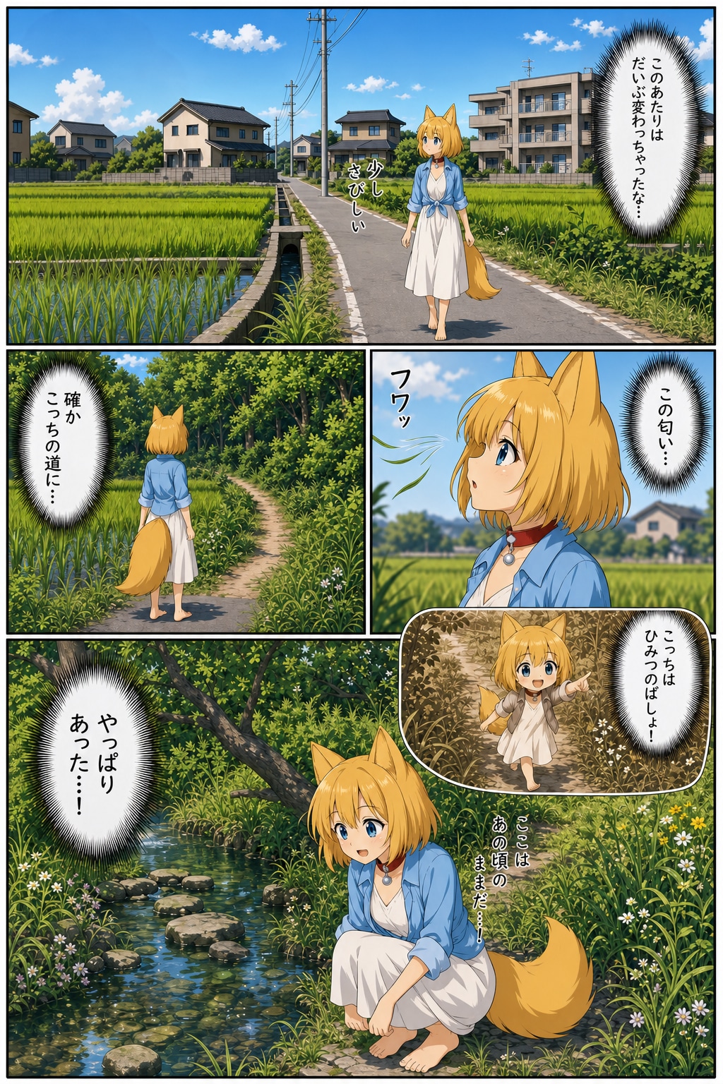 子供の頃によく遊んだ小川へ至る道を空気の匂いで思い出すキツネ