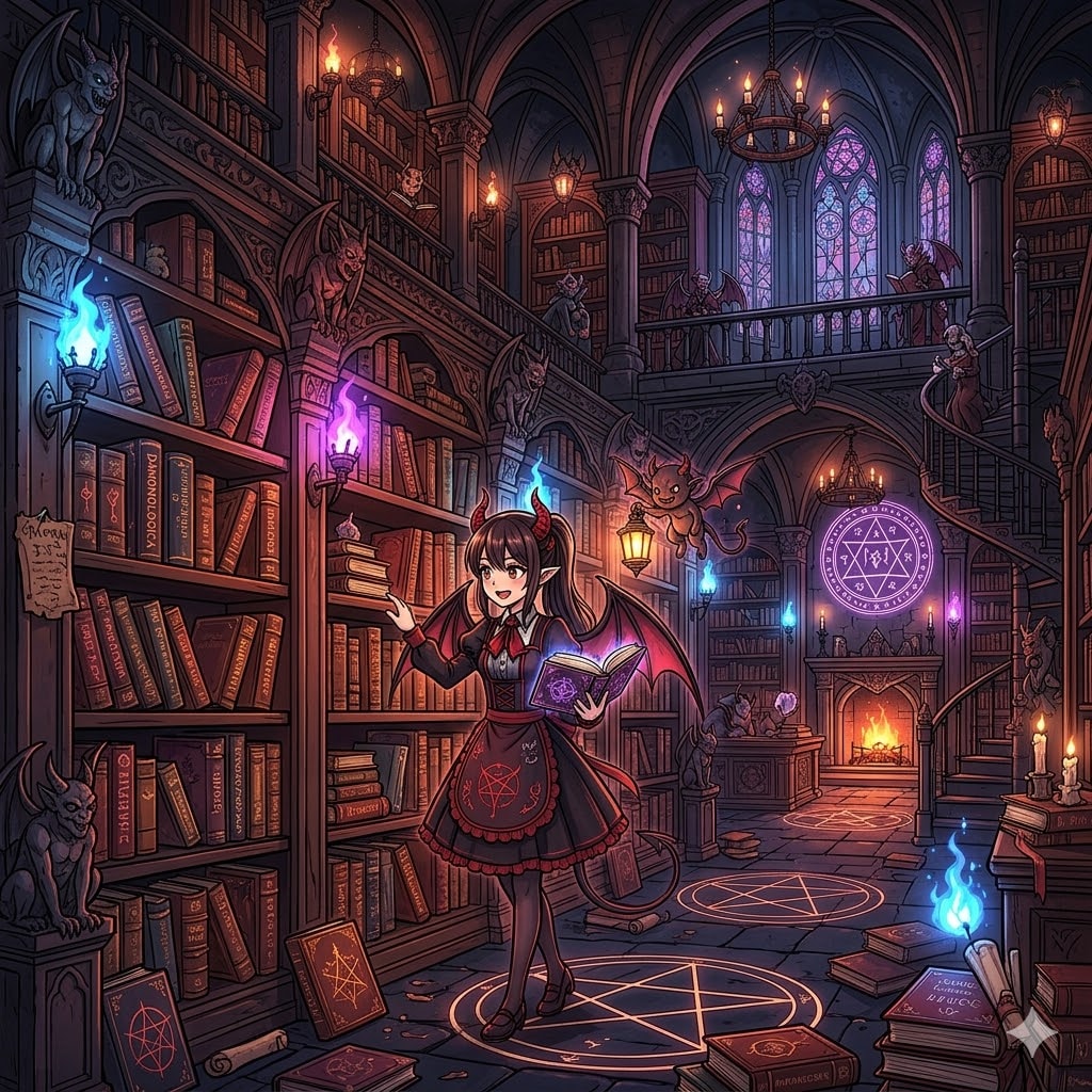 悪魔図書館のししょちゃん | の人気AIイラスト・グラビア