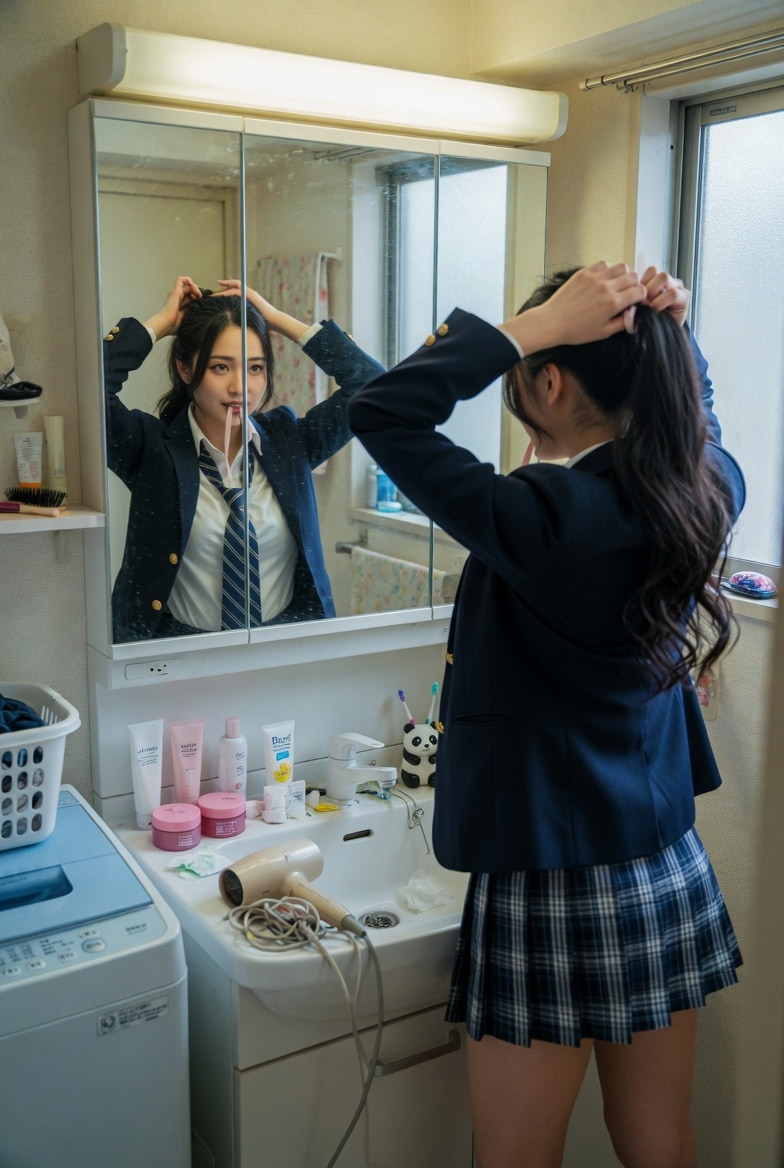 髪の毛セット中
