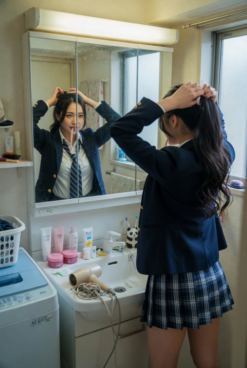 髪の毛セット中