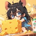 いたずら好きなチビキャラと巨大チーズのシーン 5枚目