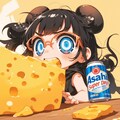 いたずら好きなチビキャラと巨大チーズのシーン 6枚目