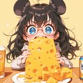いたずら好きなチビキャラと巨大チーズのシーン 3枚目