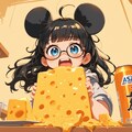 いたずら好きなチビキャラと巨大チーズのシーン 4枚目