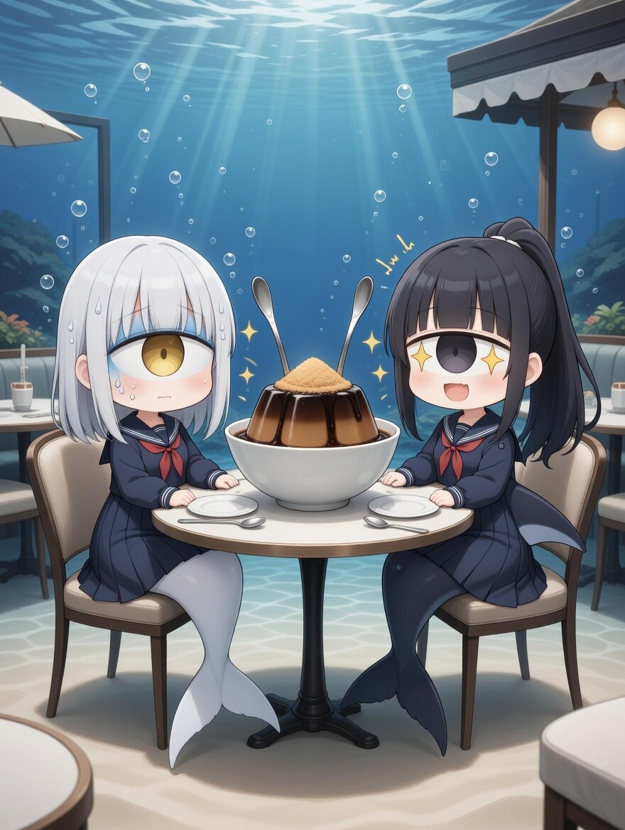 単眼人魚ちゃん.１０黒糖きな粉プリン | の人気AIイラスト・グラビア