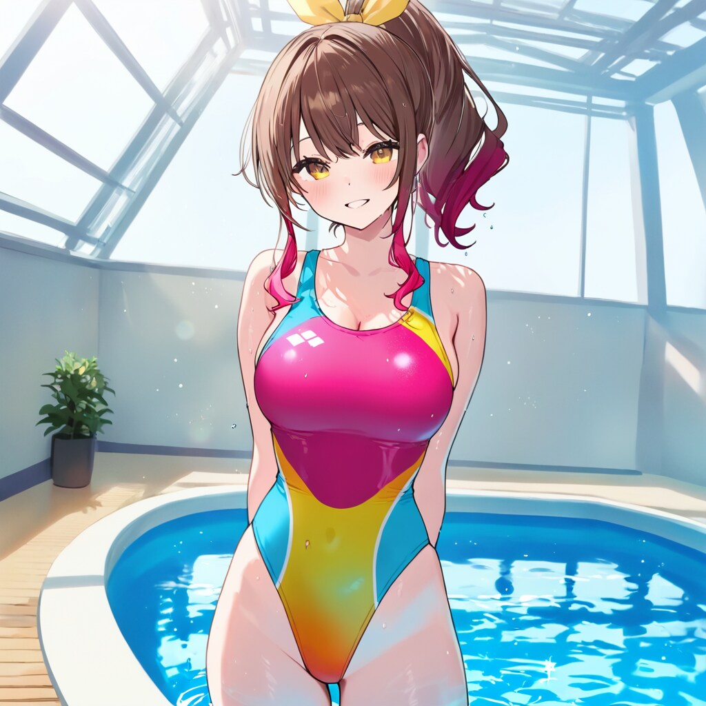 新しい水着。どうかな？似合う？