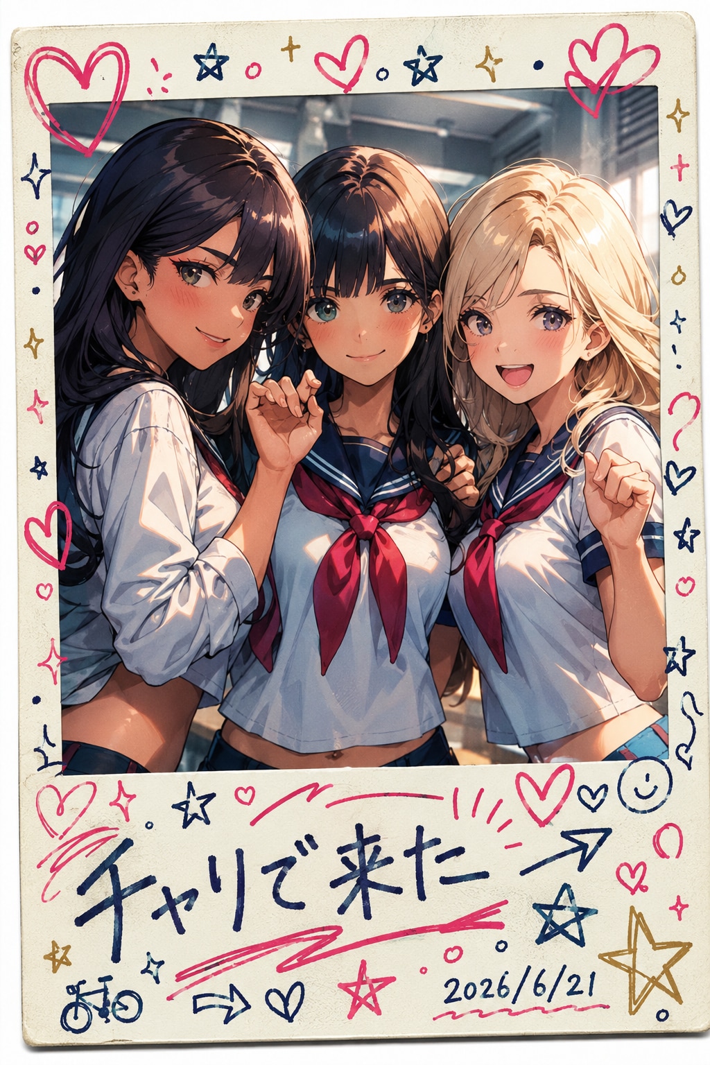 チャリで来た。
