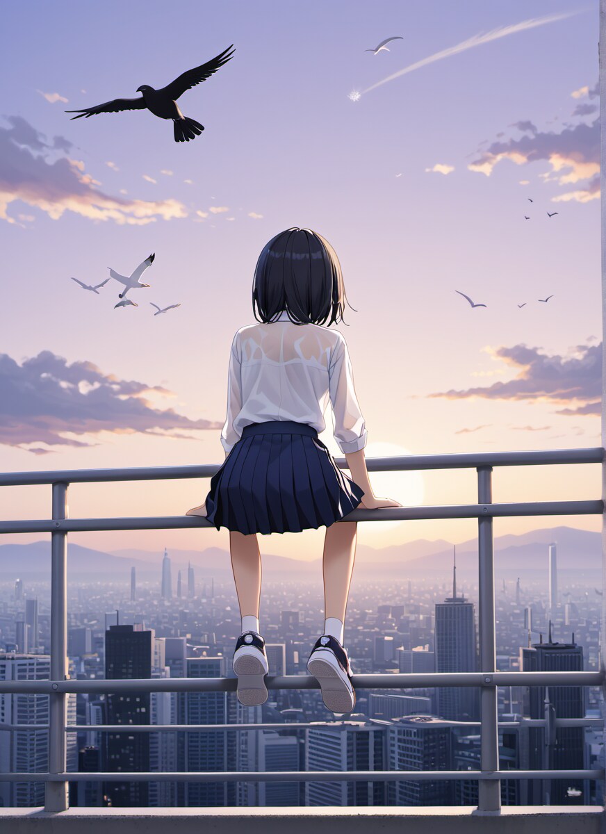 街を見る少女 | の人気AIイラスト・グラビア