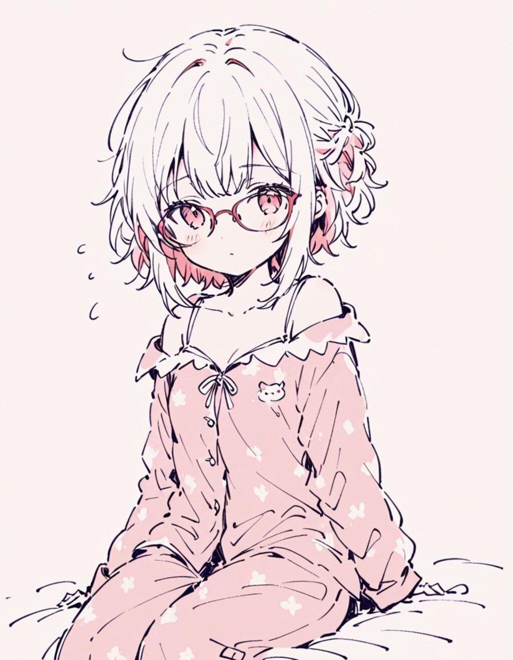 寝起きの少女　その2