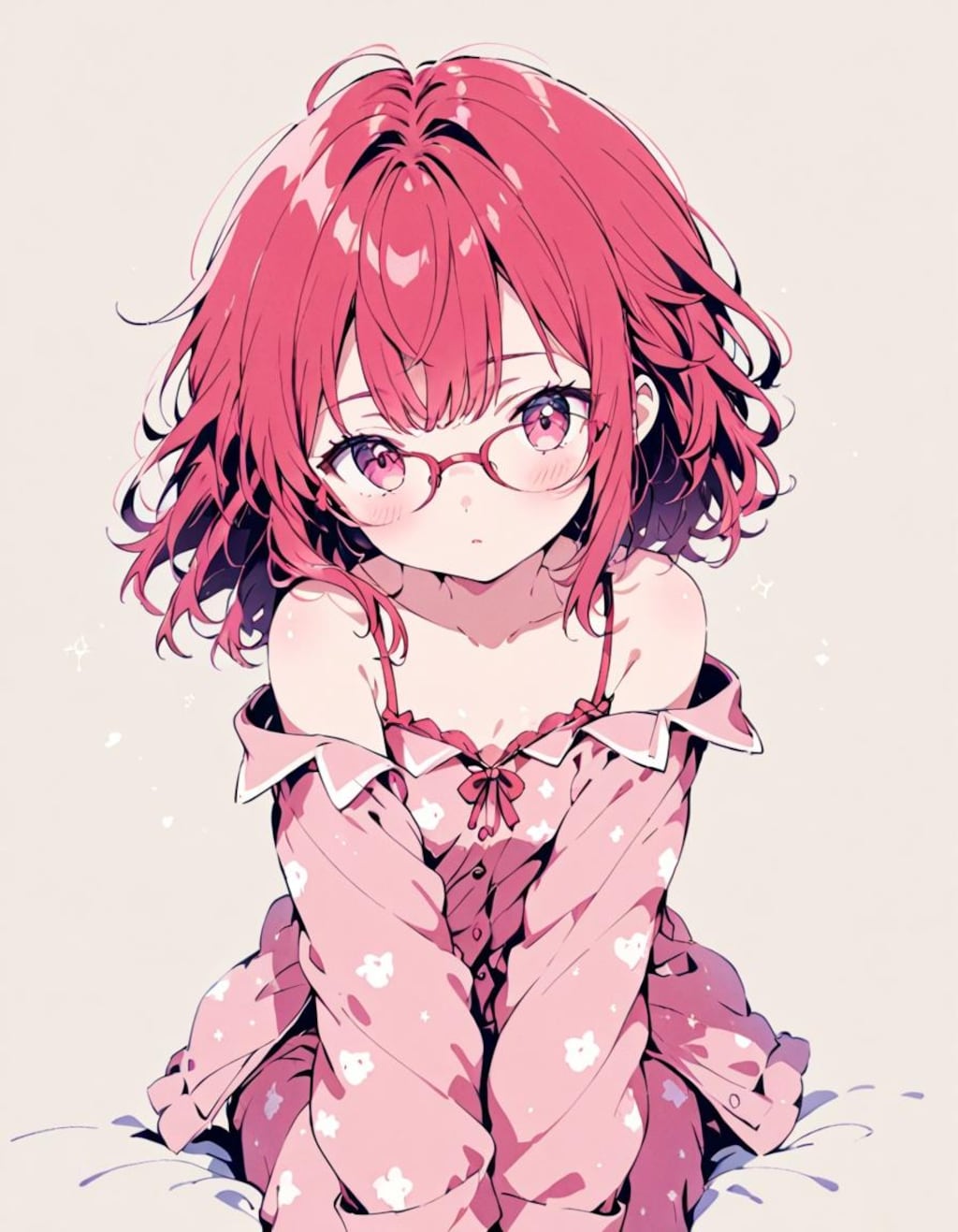 寝起きの少女　その2