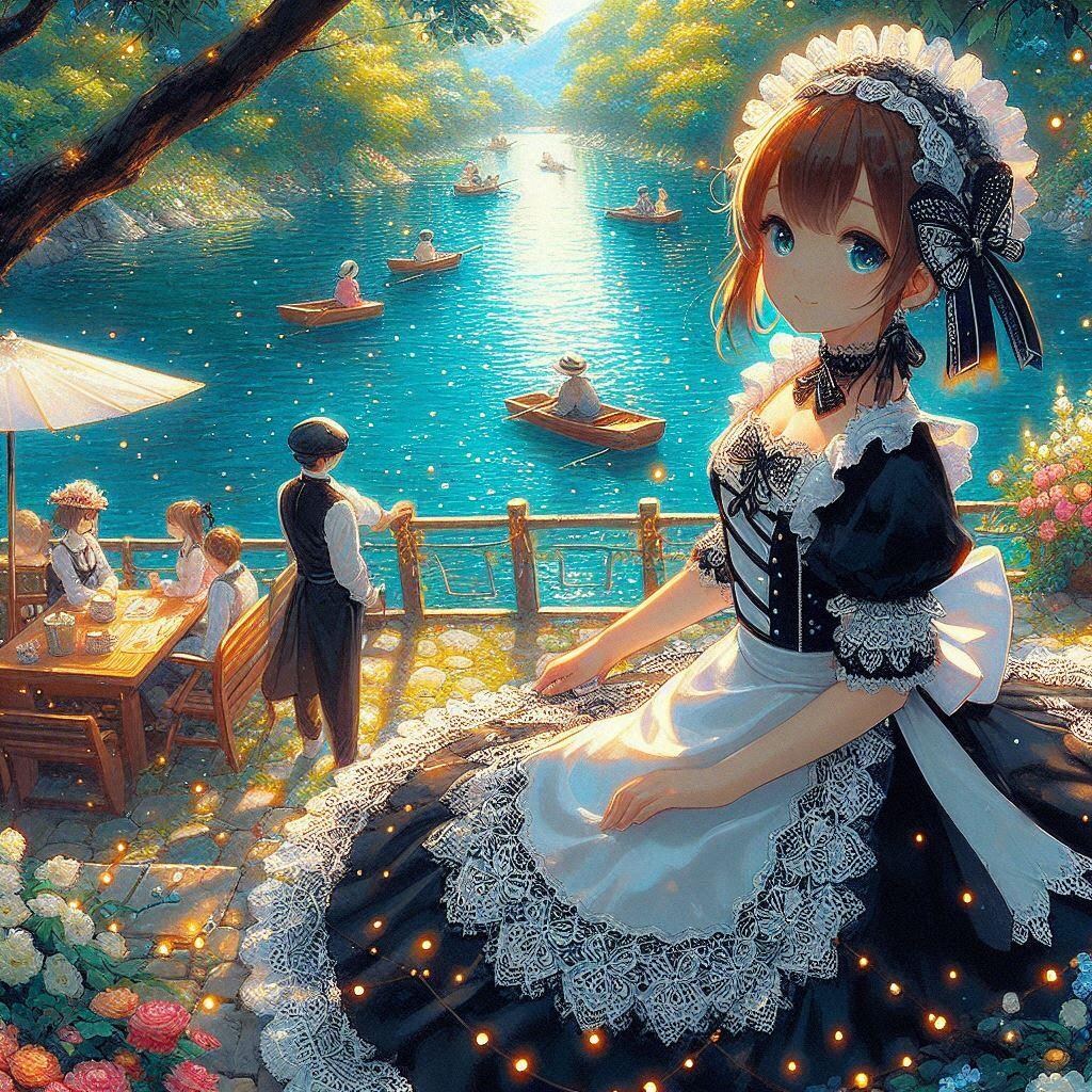 瀟洒な川遊び。