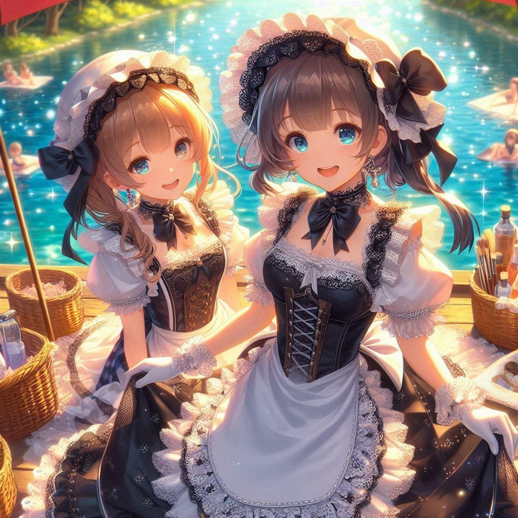 瀟洒な川遊び。