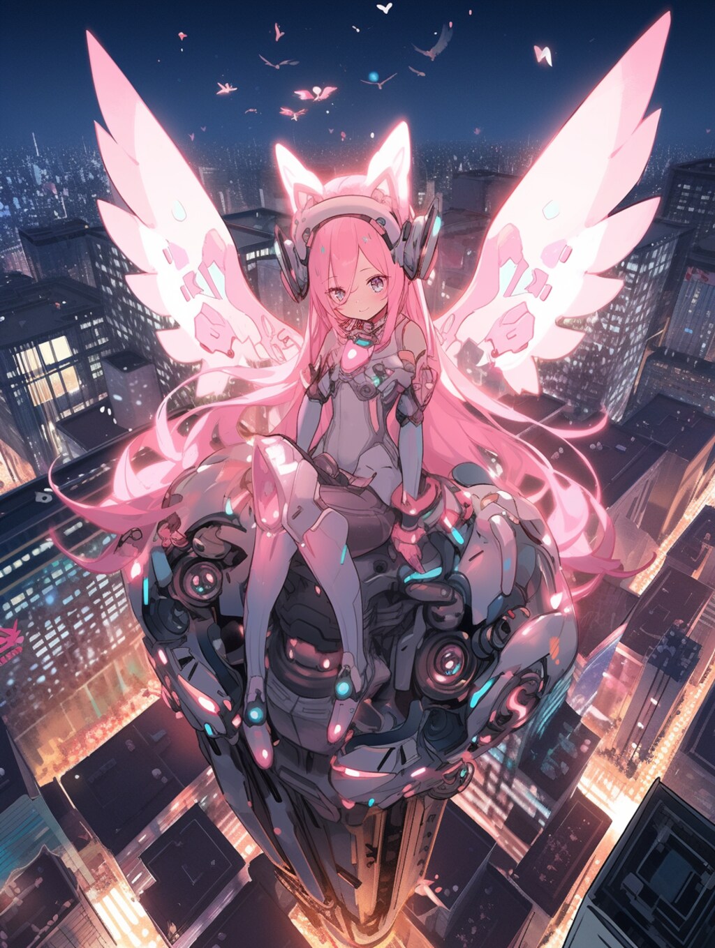 ピンクのねこみみメカ天使