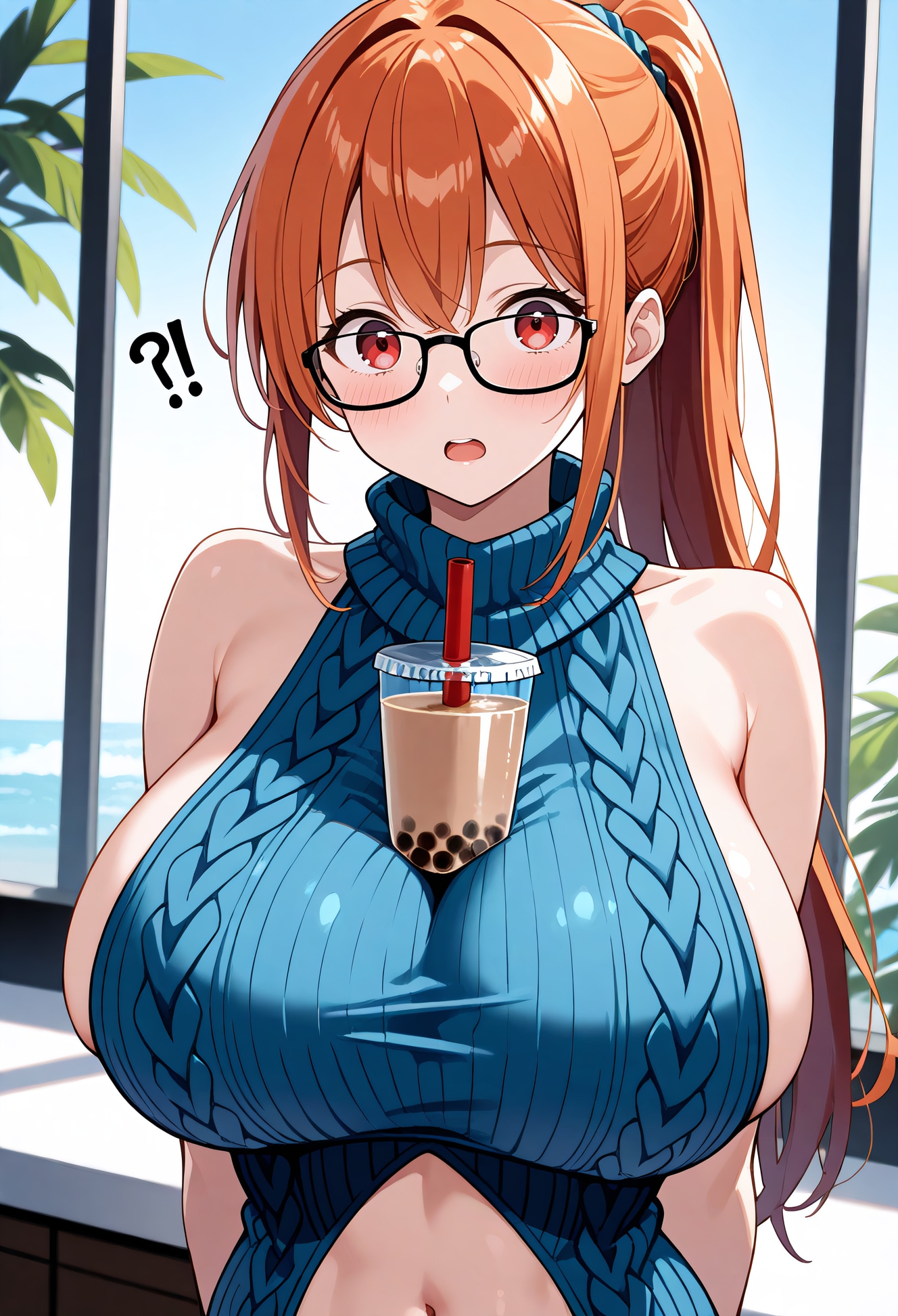 【今日の腹筋】タピオカチャレンジほんとに乗った！真菜談 | の人気AIイラスト・グラビア